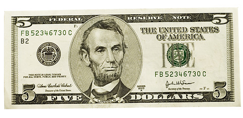 Image showing five dollar