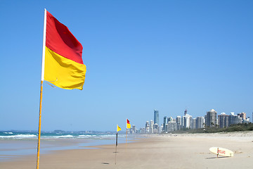 Image showing Swimming Safety Flags Gold Coast