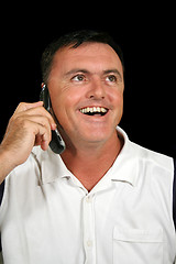 Image showing Laughing Cell Phone Man