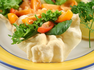 Image showing Salad With A Pappadum