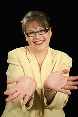 Image showing Hands Out Businesswoman