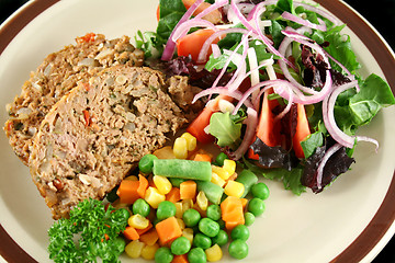 Image showing Meatloaf And Vegetables 1