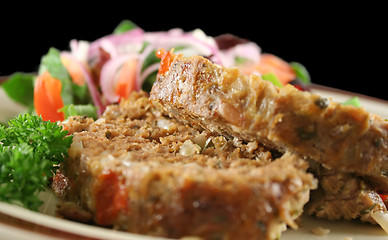 Image showing Meatloaf And Salad