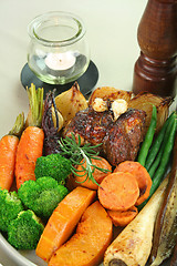Image showing Roasted Lamb And Garlic