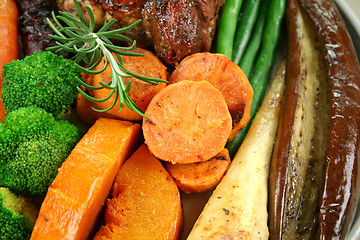 Image showing Roast Vegetables And Lamb