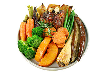 Image showing Roast Lamb And Vegetables