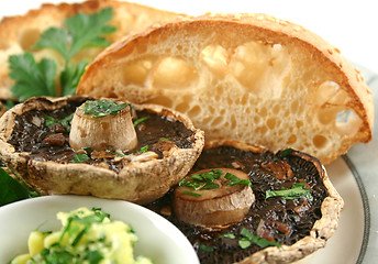 Image showing Mushrooms And Toast