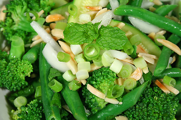 Image showing Green Vegetables With Almonds 2