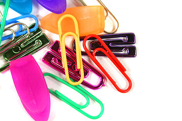 Image showing Colorful Paper Clips