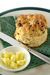 Image showing Date Scone With Butter 2