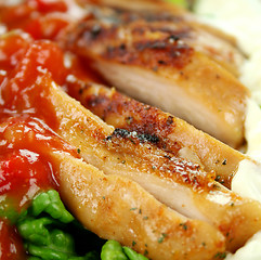 Image showing Sliced Chicken And Salsa