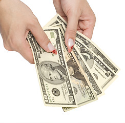 Image showing money in woman hands