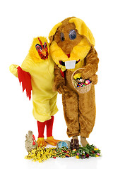 Image showing Easter bunny and chicken 