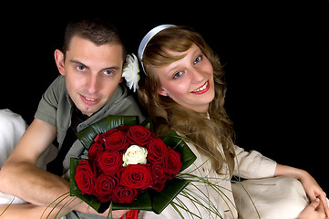 Image showing Young happy wedding couple