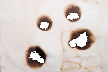 Image showing burnt holes