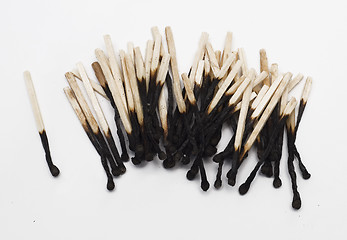 Image showing burnt matchsticks