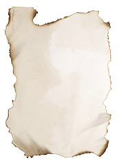 Image showing burnt paper on white
