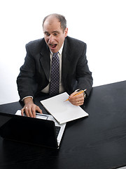 Image showing excited executive in office