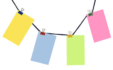 Image showing color paper blanks on a rope