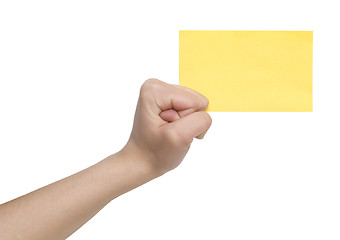 Image showing fist and paper card