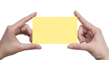 Image showing paper card in a hands