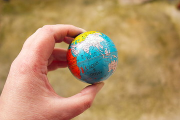 Image showing globe in hand