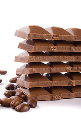 Image showing chocolate and coffee beans