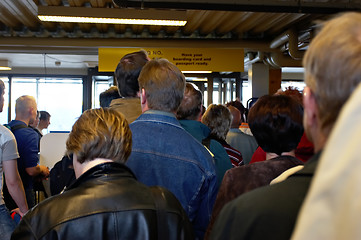 Image showing queue to passport control