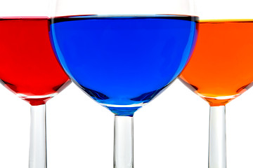 Image showing Glasses with color drinks