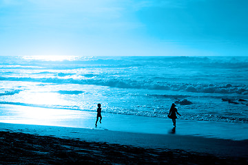 Image showing blue ocean evening