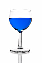 Image showing wineglass with blue liquor