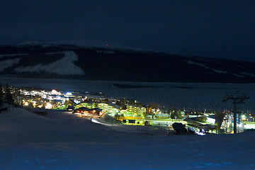 Image showing lights of ski resort at night