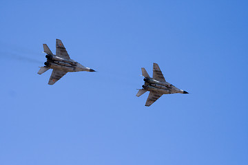 Image showing Military jets flying through the sky