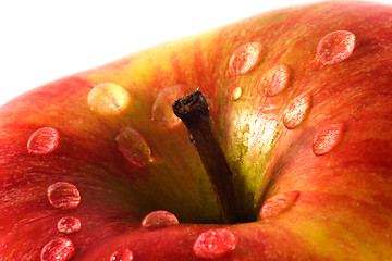 Image showing Apple close-up with waterdrops