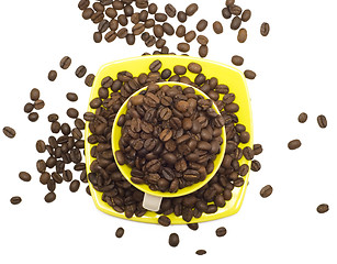 Image showing coffee beans and cup