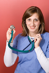 Image showing Nurse With Stethoscope