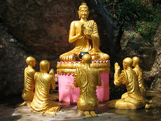 Image showing The Buddha and his students. Luang Prabang. Laos