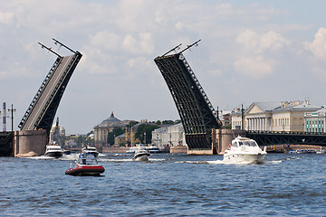 Image showing river show under drawbridge