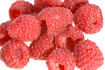 Image showing fresh red raspberries