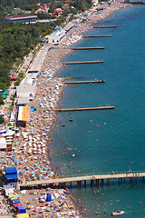 Image showing panorama of crowded beach