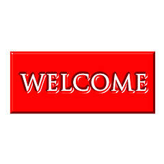 Image showing Warm red welcome sign