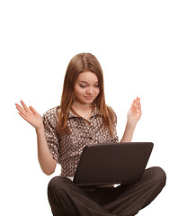 Image showing Girl with laptop