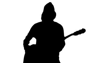 Image showing Guitarist Silhouette