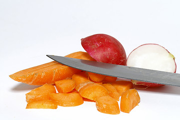 Image showing Carrot and radish vegetable stillife