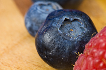 Image showing Raspberry and blueberry