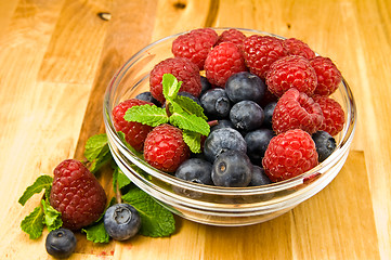 Image showing Raspberry and blueberry 