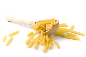 Image showing macaroni in wooden spoon