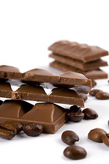 Image showing chocolate and coffee beans 