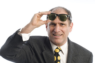 Image showing business man with retro vintage sunglasses portrait