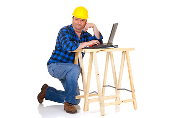 Image showing Carpenter at work